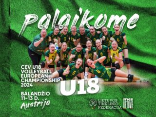 Lietuvos tinklinio merginų rinktinės palaikymo reklaminis baneris
